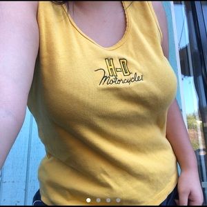 YELLOW SCOOP NECK HARLEY DAVIDSON TANKTOP